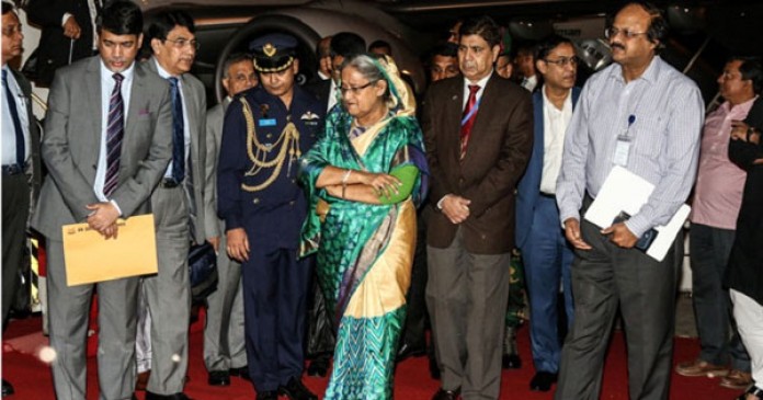 দেশে ফিরেছেন প্রধানমন্ত্রী শেখ হাসিনা