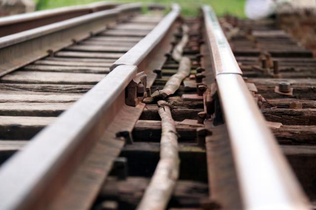 রেলের সেতুতে বাঁশ